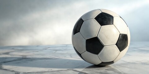 Soccer Ball on Frozen Landscape: Dramatic Sports Photography