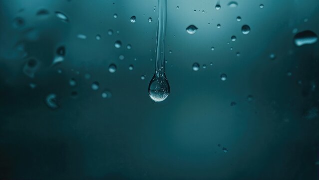 Zoomed-in photo of raindrop resting on a vehicle window