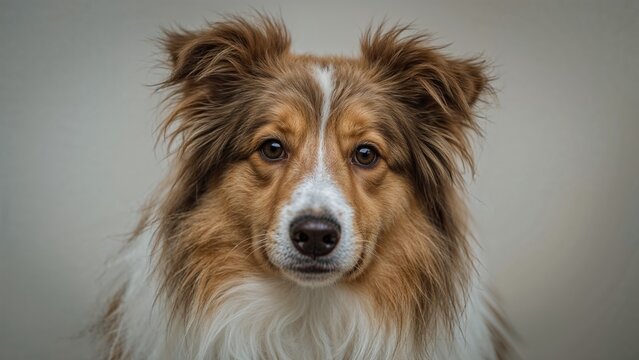 Detailed portrait of a Shetland Sheepdog