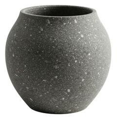 Elegant gray speckled vase on a simple background, showcasing minimalist design