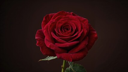 Intimate photo of bright red roses with a deep dark background for a love theme.