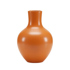 A smooth, round orange vase placed on a neutral background, enhancing its color