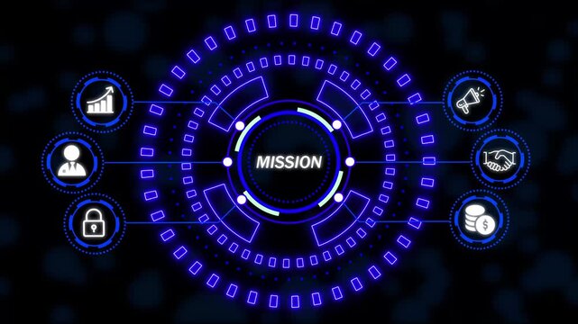 Mission concept. Finacial success concept on virtual screen. Business, technology, internet and networking concept. new business concept. connections in different places on the map.