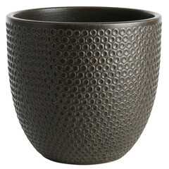 Close-up view of a textured ceramic pot showcasing a unique pattern, ideal for home decor