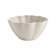 Elegant scalloped bowl in soft cream color, perfect for serving or decoration