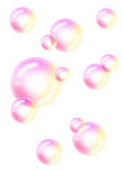 Soap bubble pink and yellow transparent png