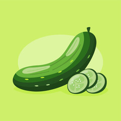 fresh cucumber illustration vector stock