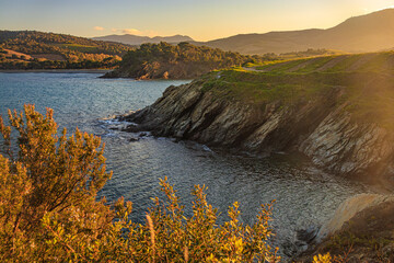 Customs Path between Banyuls-sur-Mer and Cap Béar.
Landscape of the Mediterranean Sea in the rocky...