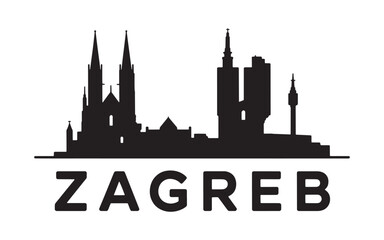 Fototapeta premium Zagreb Skyline Silhouette an Urban Landscape with Historical Buildings and Modern Towers Depicting the Citys Architectural Diversity