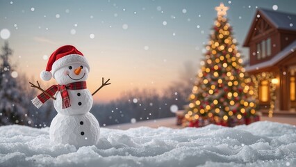 Holiday season snowman themed background