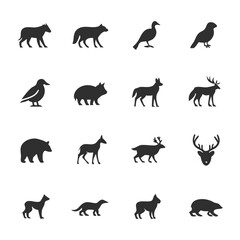 Fototapeta premium set of animals silhouettes