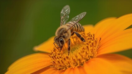 Nectar gathering by a bee
