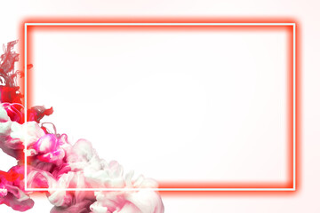 Red glowing frame png smoke background