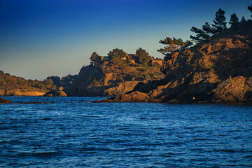 Customs Path between Banyuls-sur-Mer and Cap Béar.
Landscape of the Mediterranean Sea in the rocky...