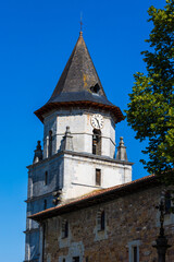 Fototapeta premium Bell Tower of Notre-Dame-de-l’Assomption Church in Ainhoa