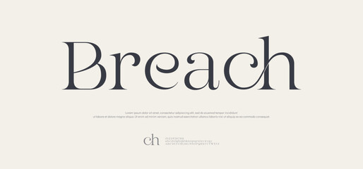 Classy elegant font, vintage type or luxury premium typeface, vector English royal alphabet. Classic typography in modern or old art deco style, serif letters for modern or retro poster font
