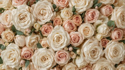 Charming rose floral background designed for wedding event