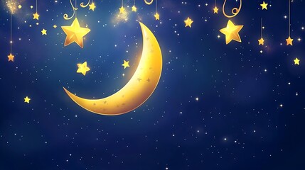 Night sky with moon and stars (1)