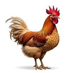 Fototapeta premium Realistic Brown Chicken Isolated on Transparent Background – High-Quality Cutout PNG for Commercial Use
