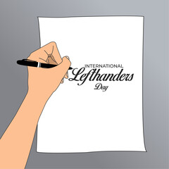 International Lefthanders Day. 13 August. Holiday concept. Template for background with banner, poster and card. Vector illustration.