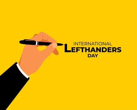 International Lefthanders Day. 13 August. Holiday concept. Template for background with banner, poster and card. Vector illustration.