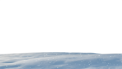 Snowdrifts and falling snowflakes created, isolated transparent background
