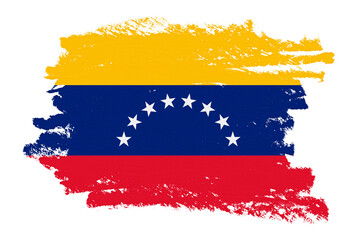 Flag of Venezuela png sticker, paint stroke design, transparent background