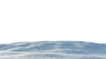 Snowdrifts and falling snowflakes created, isolated transparent background