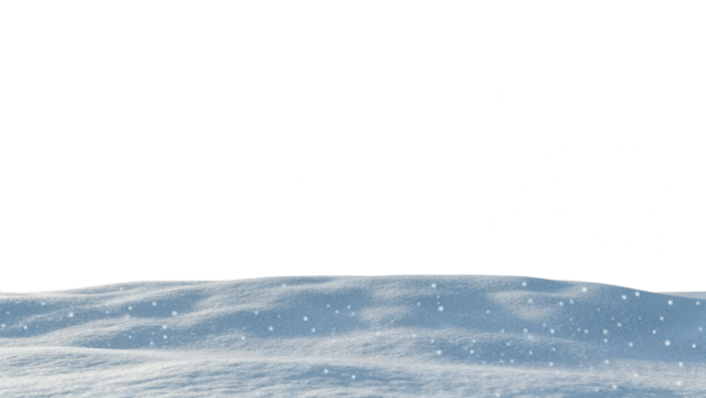 Snowdrifts and falling snowflakes created, isolated transparent background