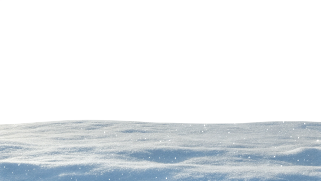 Snowdrifts and falling snowflakes created, isolated transparent background