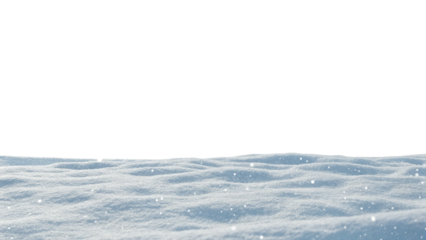 Snowdrifts and falling snowflakes created, isolated transparent background