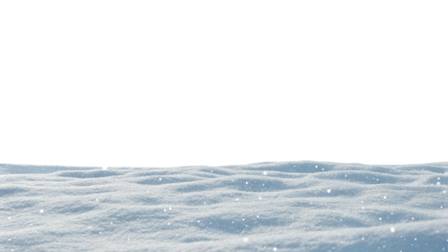 Snowdrifts and falling snowflakes created, isolated transparent background