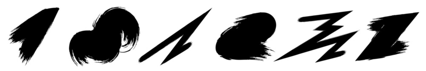 Grunge brush stroke set, vector abstract set with paint brush grunge texture