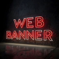 warning sign red neon lighting text 3d render letter