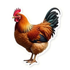 Fototapeta premium White Chicken Isolated on Transparent Background – High-Quality Cutout for Stock Use