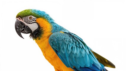 Fototapeta premium Vibrant Macaw Displaying Blue, Yellow, and Green Plumage