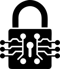 Secure lock and key icon for digital security and protection