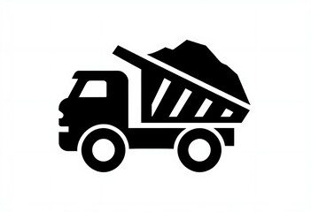 dump truck isolated on white, tipper truck