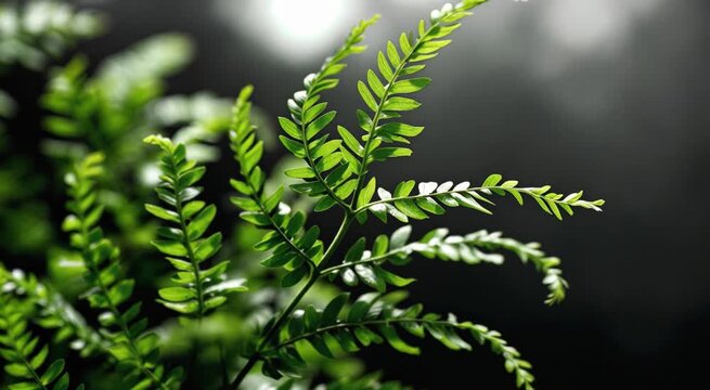 Lush Green Foliage Close Up Against Dark Background Nature Stock Footage
