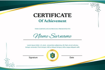 Vector modern employee of the month excellence certificate	