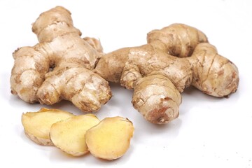Jahe. Ginger isolated with white background