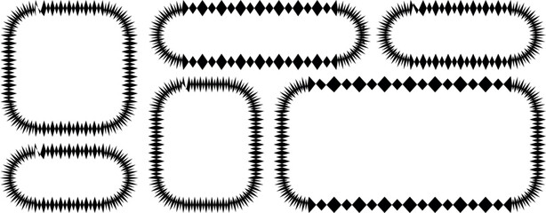 Elegant Vintage Frame Vector Collection – Decorative Blank Borders in Rectangle, Square, and Abstract Retro Styles on Transparent Background

