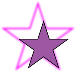 Vibrant Gradient Neon Star Frames with Glowing Borders: Colorful Vector Light Effects for Night-Themed Designs on White Backgrounds
