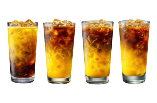 Iced Coffee Citrus Set - Transparent background