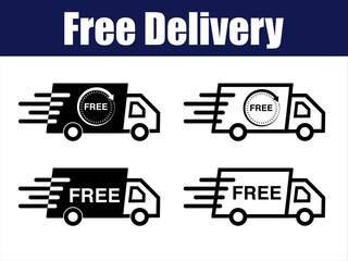 Fast Free Delivery Truck Icon Animation Concept Design