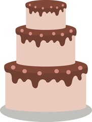 Three-Tier Cake with Chocolate Drip