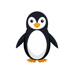 penguin animal head logo vector art illustration