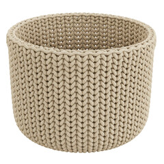 Cozy woven basket in a neutral tone, perfect for home decor or storage solutions