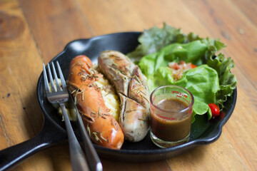 grilled salmon with vegetables