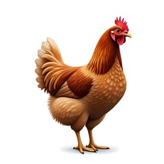 Fototapeta premium Brown Chicken Isolated on Transparent Background – High-Resolution Photorealistic Cutout PNG for Stock Use